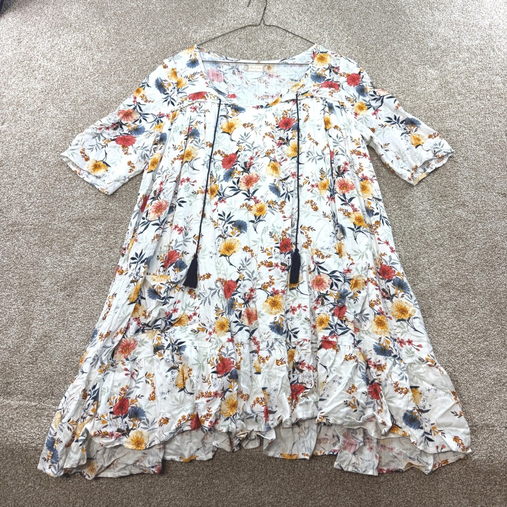 Altard State Floral Babydoll Dress Tassel Ruffle M Boho Peasant Cottagecore